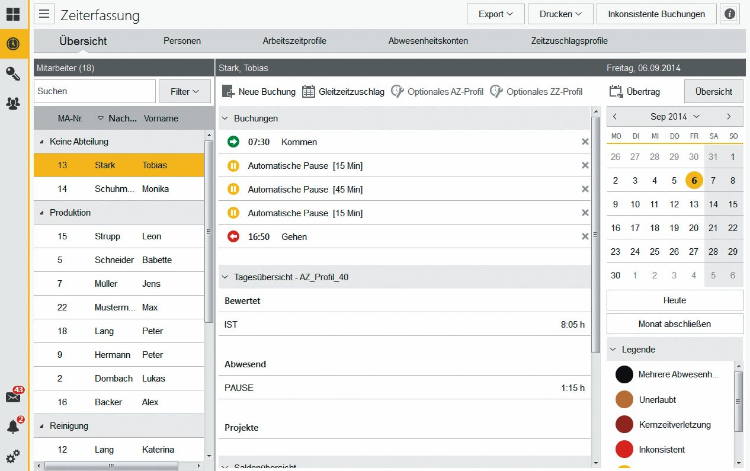 Screenshot REINER_SCT-Zeiterfassung